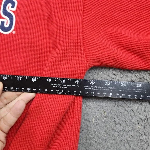 St Louis Cardinals Sweatshirt Mens Large Red MLB Baseball Logo Athletic V Neck - Picture 6 of 9